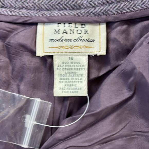 Field Manor Modern Classics 80s pleated front purple wool cuffed trousers, 16 - Picture 10 of 11